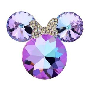 New Purple Crystal Mouse Ears Pin